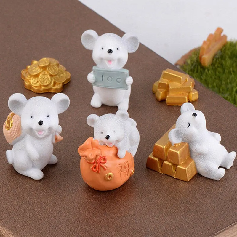1 шт. Монета на удачу мультяшное украшение &quotмышь&quot богатые мыши Статуэтка
