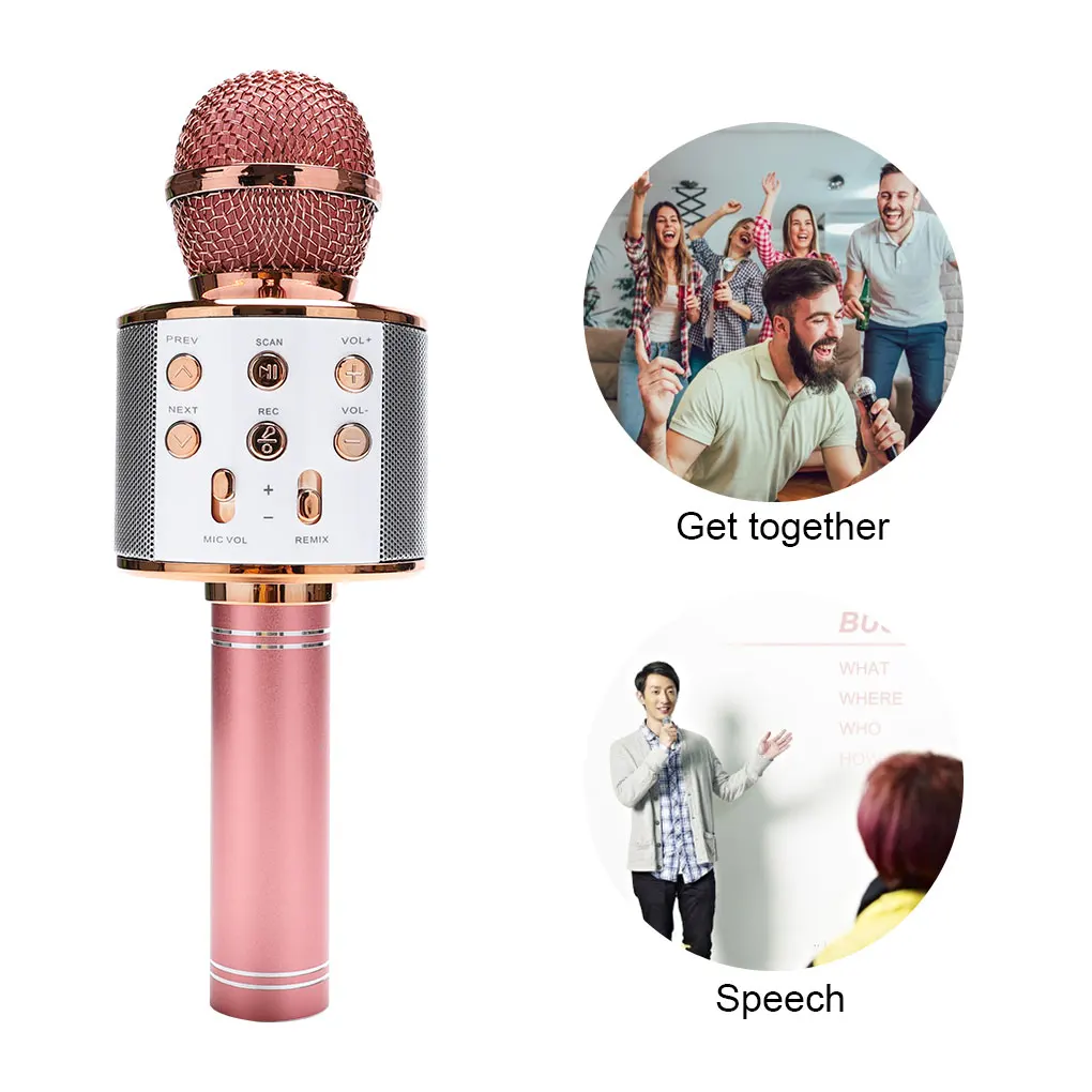 

Bluetooth Micro Wireless karaoke microphone 3D bass Karaoke Home KTV For Music Player Singing microfono Mic microphone for sing