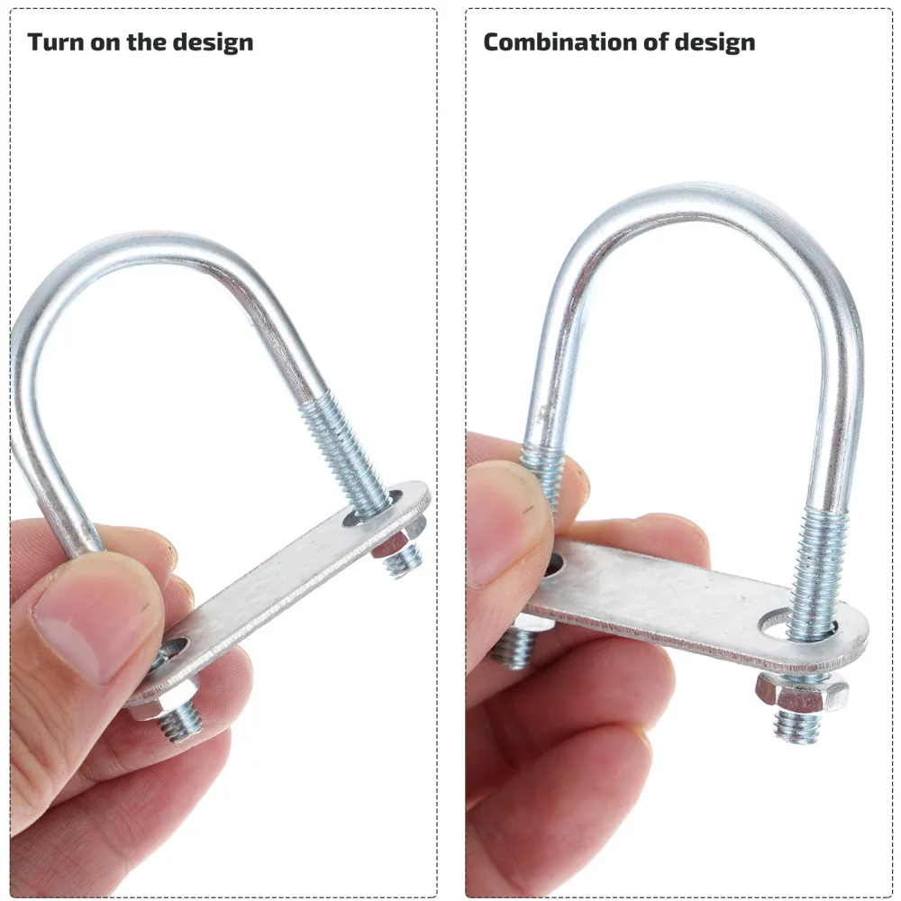 

25pcs U Shape Pipe Clamps U-shaped Screws Greenhouse Accessories (Silver)