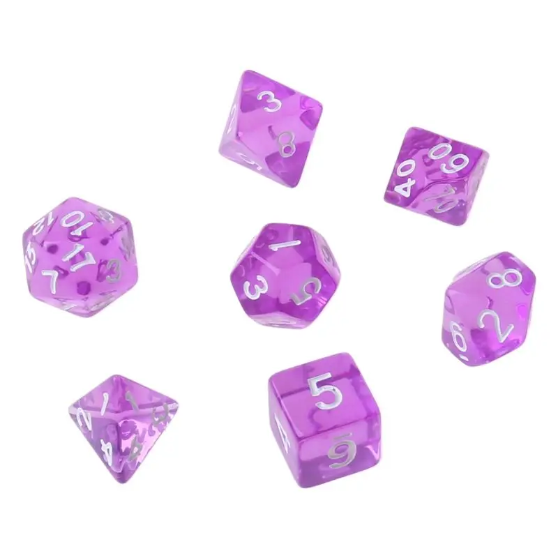 Игровой набор 7 игральных костей D4 D6 D8 D10 D12 D20 | Спорт и развлечения