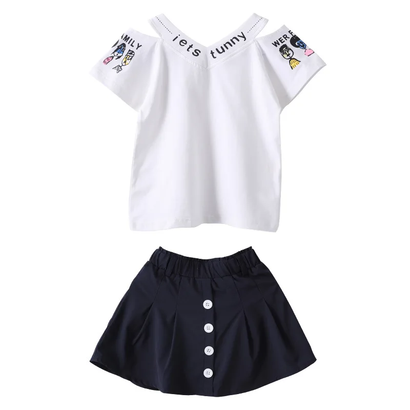 2021 летняя одежда для маленьких девочек Сексуальная футболка без бретелек + шорты