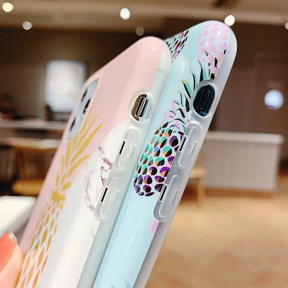 Прозрачный чехол из ТПУ с золотистым и маленьким ананасом для Apple iphone 11 Pro XS Max X XR 8 7