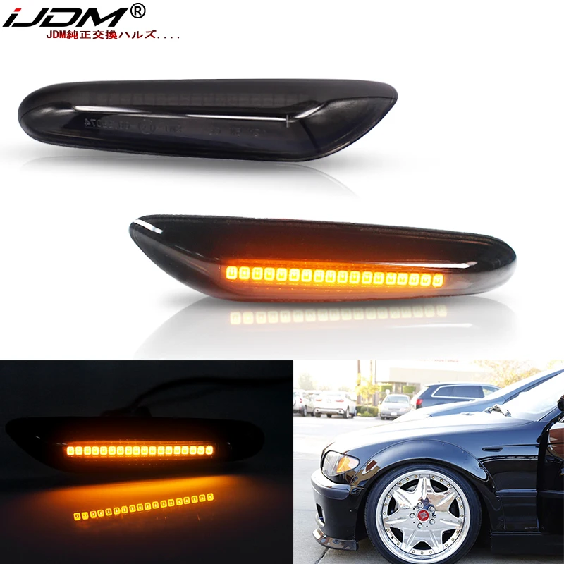 IJDM OEM янтарно желтые боковые габаритные лампы для BMW E90 E91 E92 E93 E60 E87 E82 E46 X1 X3 X5