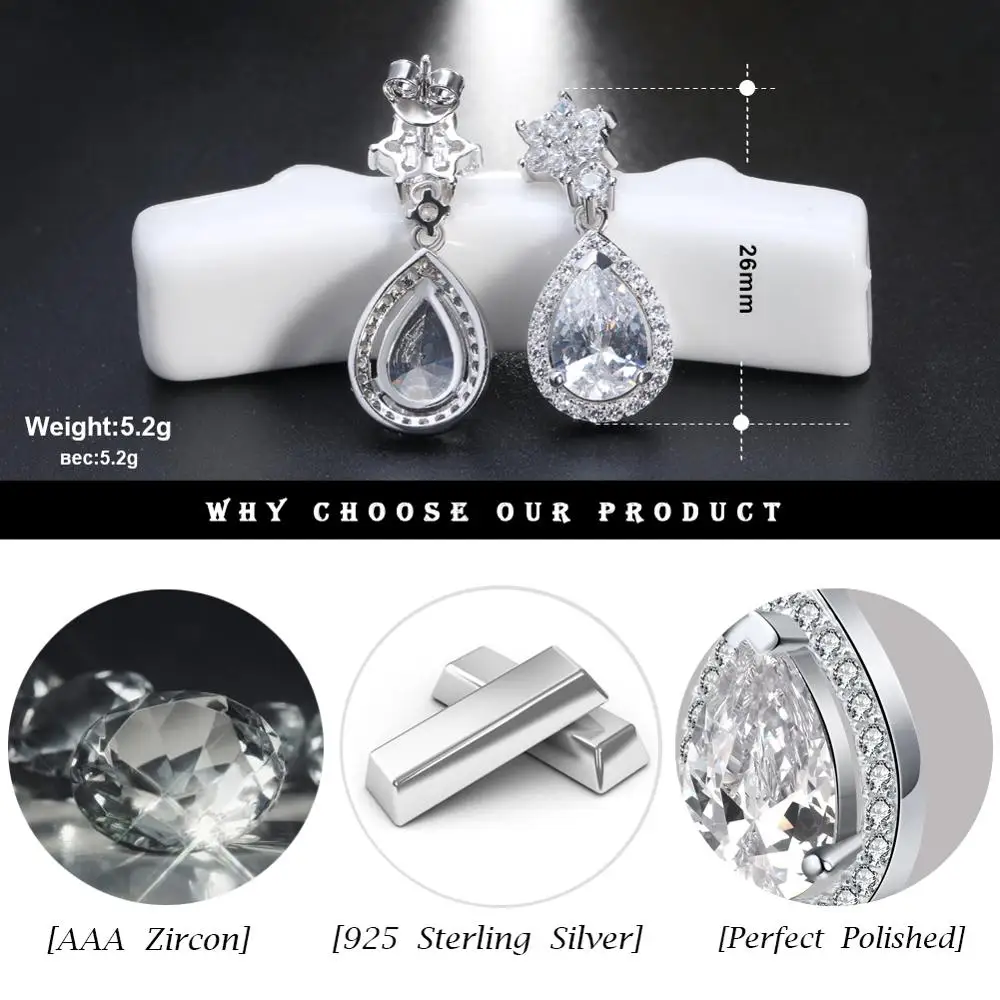 Effie Queen серьги из стерлингового серебра 925 пробы модные украшения циркония