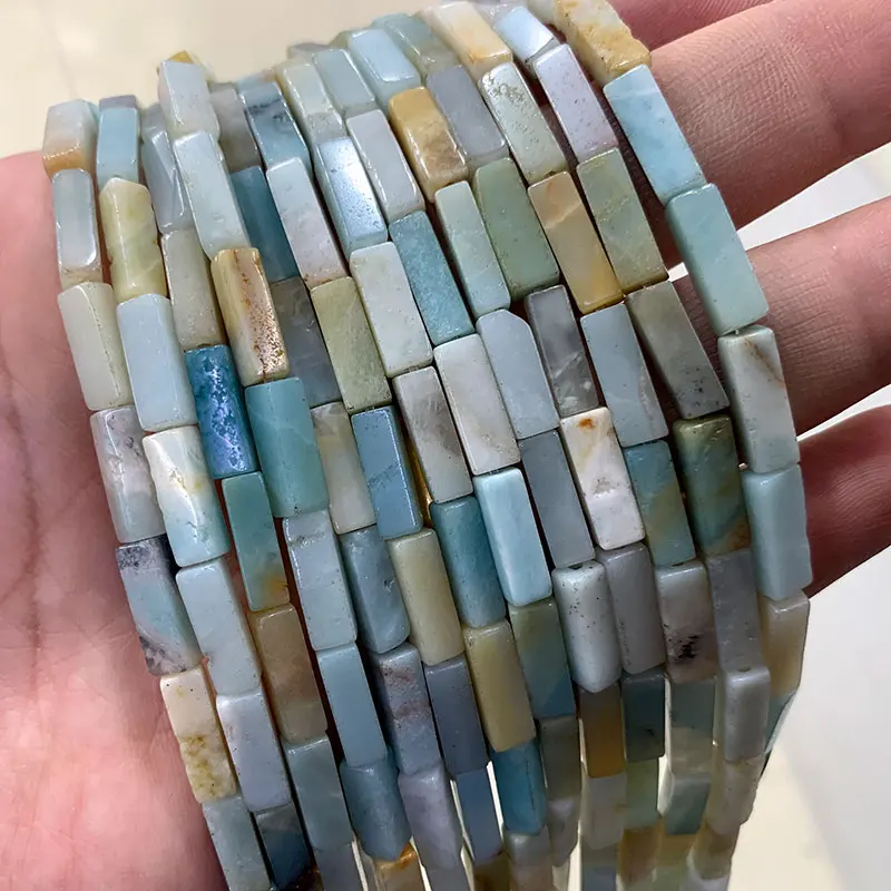 

Natural Square Column Stone Beads Amethyst Rose Quartz Lapis Lazuli Jade For Jewelry Making DIY Bracelet Necklace Charms 4*13MM