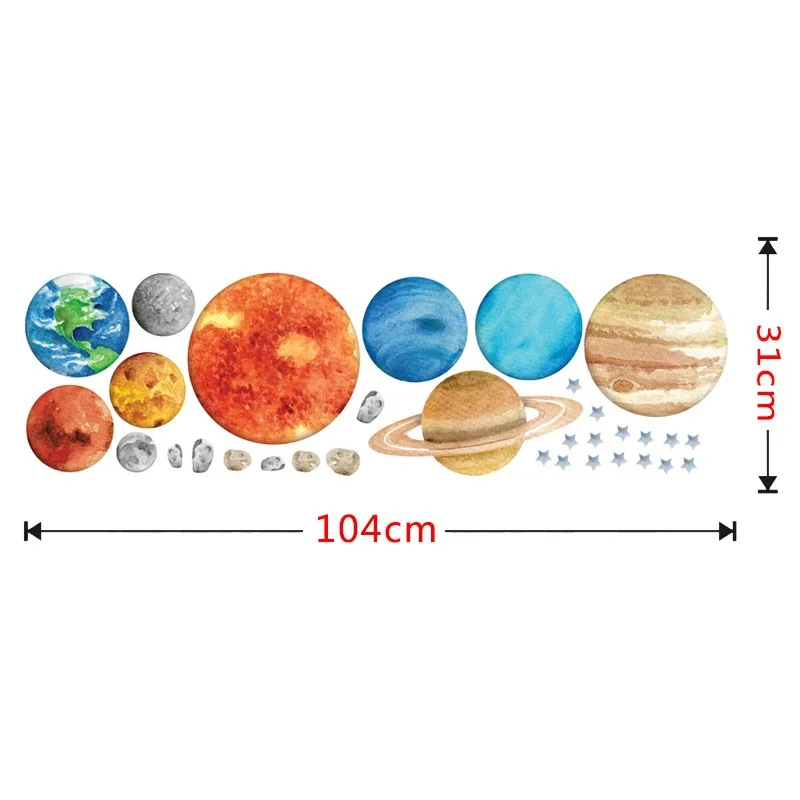 3D Наклейка на стену для детской комнаты Nine Planet s украшение дома самоклеящаяся