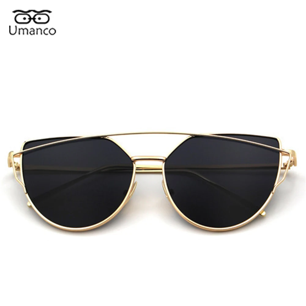 Umanco женские большие солнцезащитные очки модные двойные металлические линзы