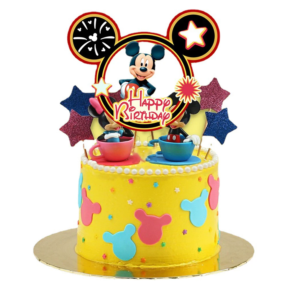Украшение для торта с ушками Микки Мауса товары вечеринки в честь Дня Рождения