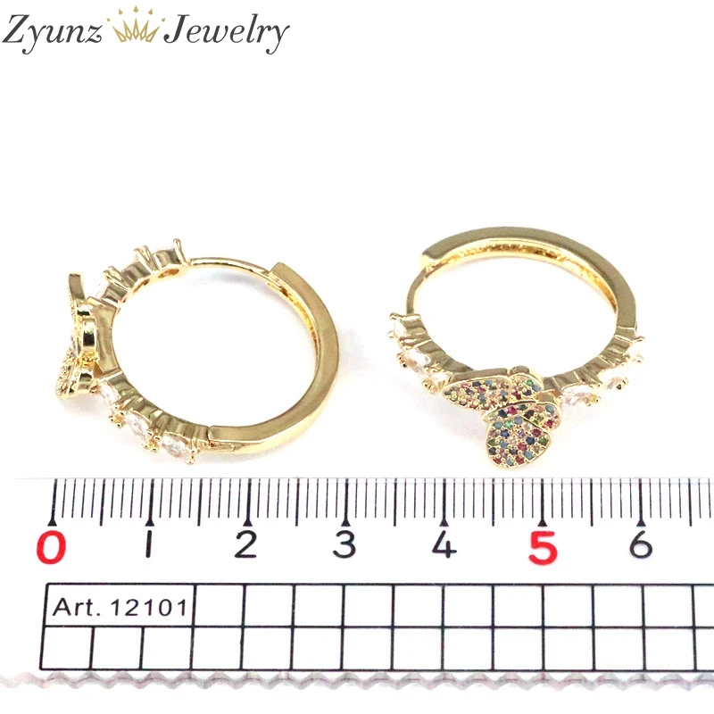 

3 Pairs, Fashion Butterfly Geometric Stud Earrings Multi-Color Bling Cubic Zirconia Jewelry Exquisite Stylish Earrings for Women