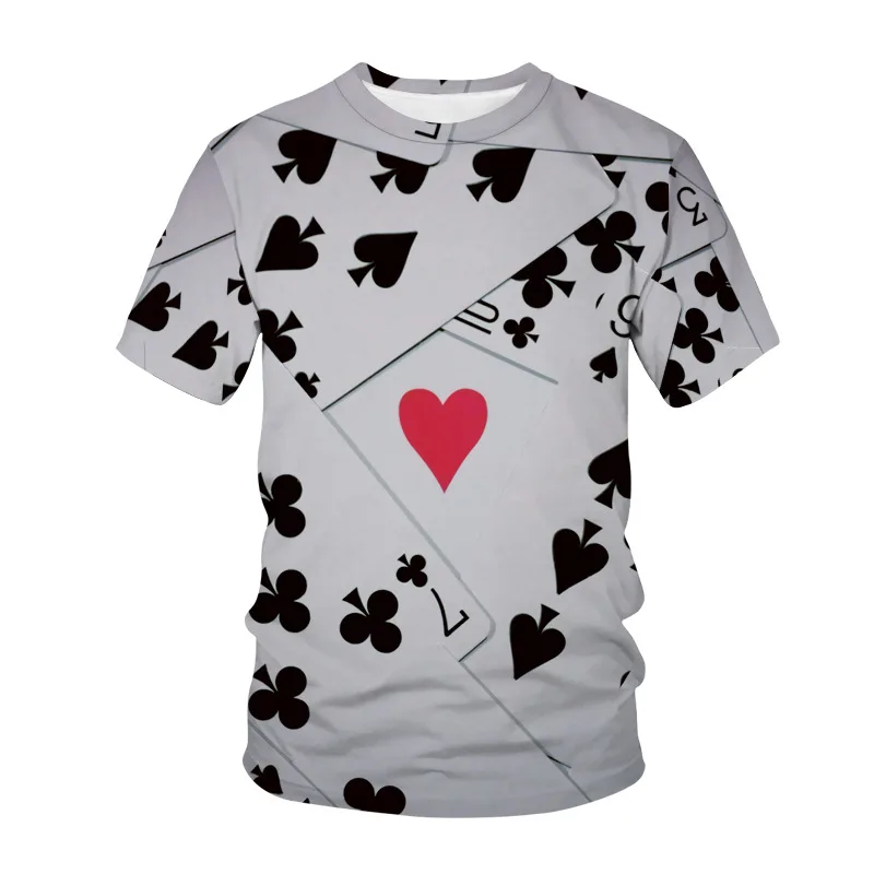 

Tshirt Men's poker T-shirt 3d Print Guitar T-shirts Hip-hop tshirts O Collar Short Sleeve Abstract Streetwear xs-6XL