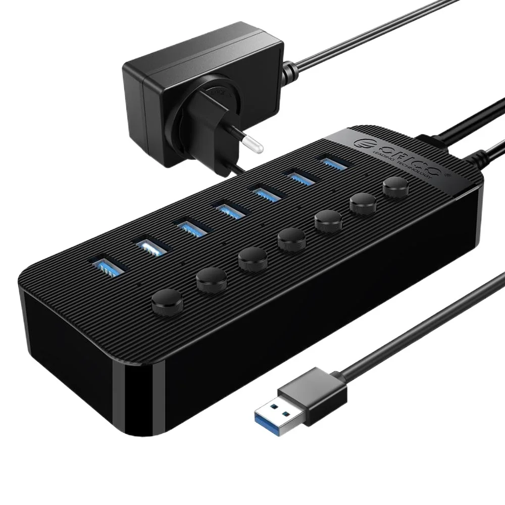 

USB-разветвитель ORICO с 7 портами и адаптером питания на 12 В/2 А