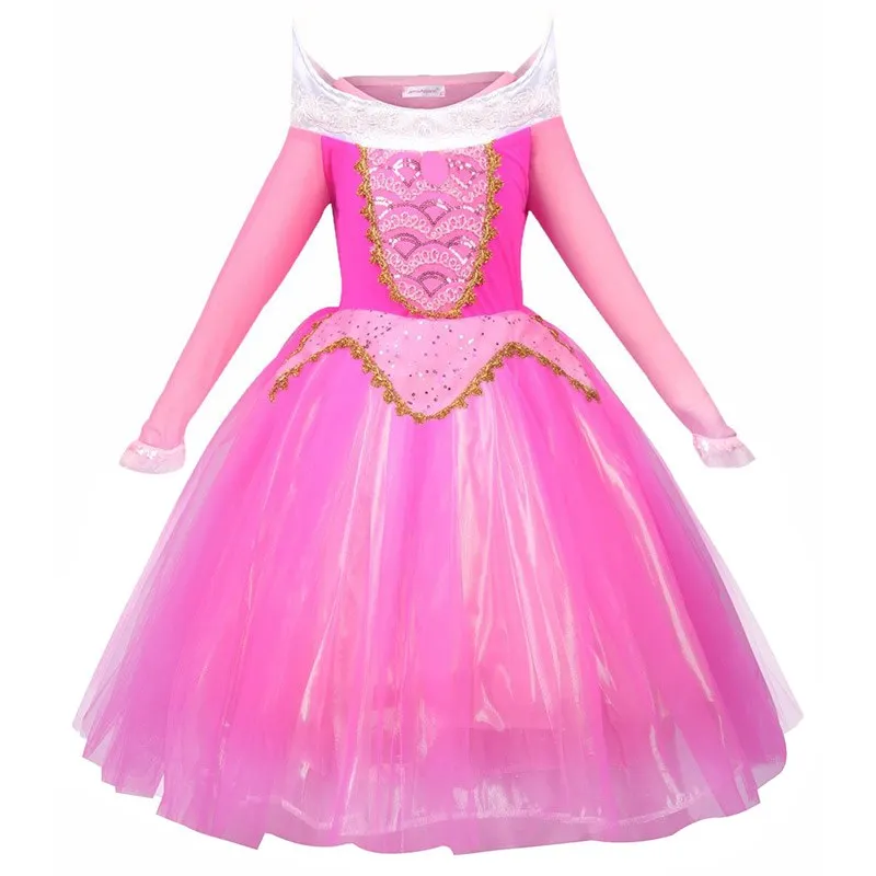 Aurora Dress Принцесса Спящая красавица Костюм Девушки Аврора Необычные Вечерние наряды детская пышная бальная Одежда Хэллоуин День рождения наряд - Цвет: Aurora Dress