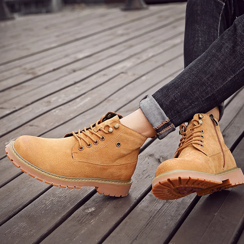 VESONAL/2019 г. сезон осень-зима кожаные ботильоны Мужская обувь меховая плюшевая