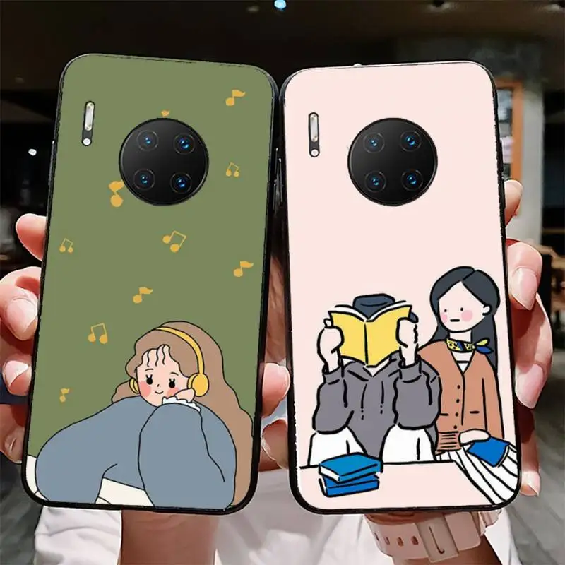 

Yinuoda Cute korean girl cartoon Phone Case for Huawei Mate 20 10 9 40 30 lite pro X Nova 2 3i 7se