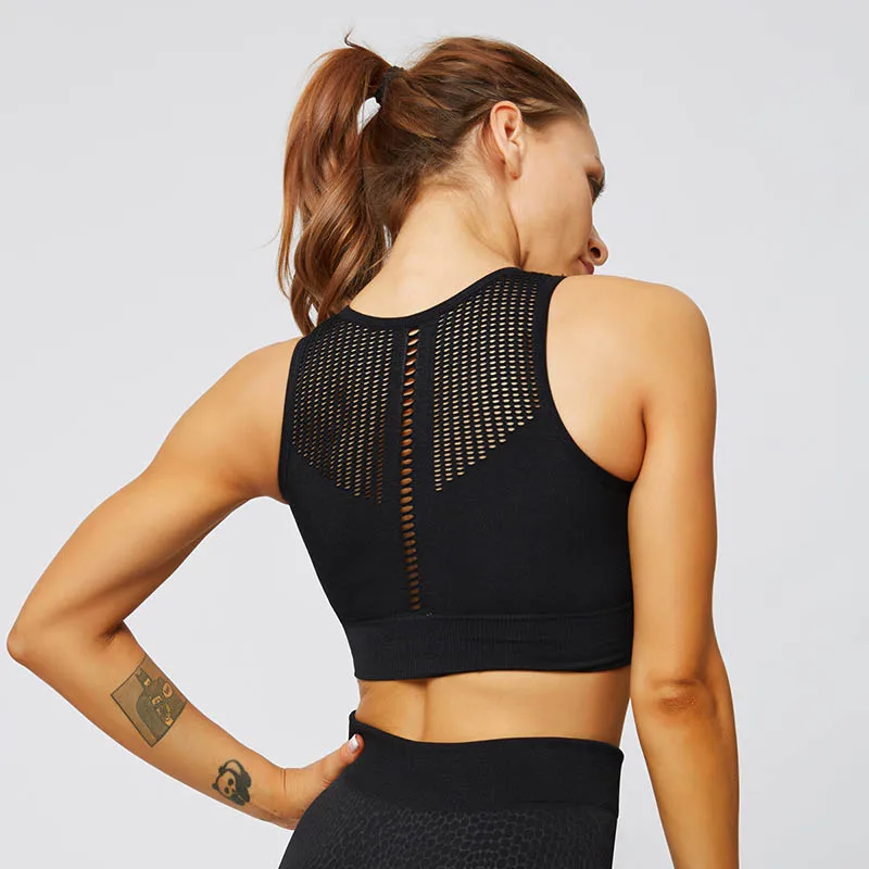 

Breathable Yoga Vest Running Sports Underwear Seamless Beautiful Back Shockproof Gathered Large Size Sports Bra