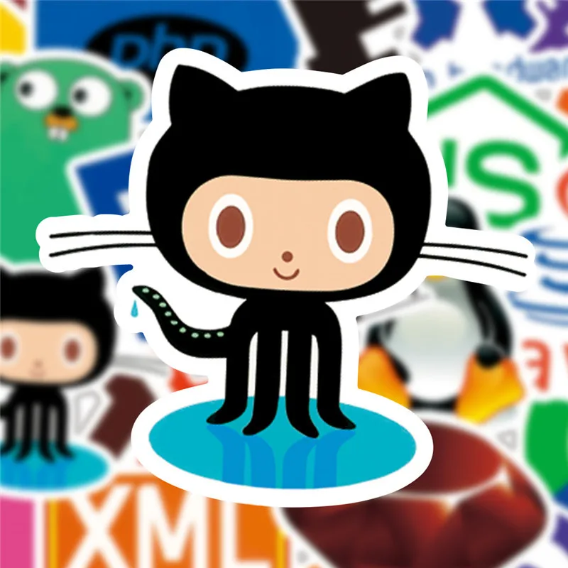 Программируемые наклейки 50 шт. Java JS Php Docker Bitcoin Html облачный язык логотип