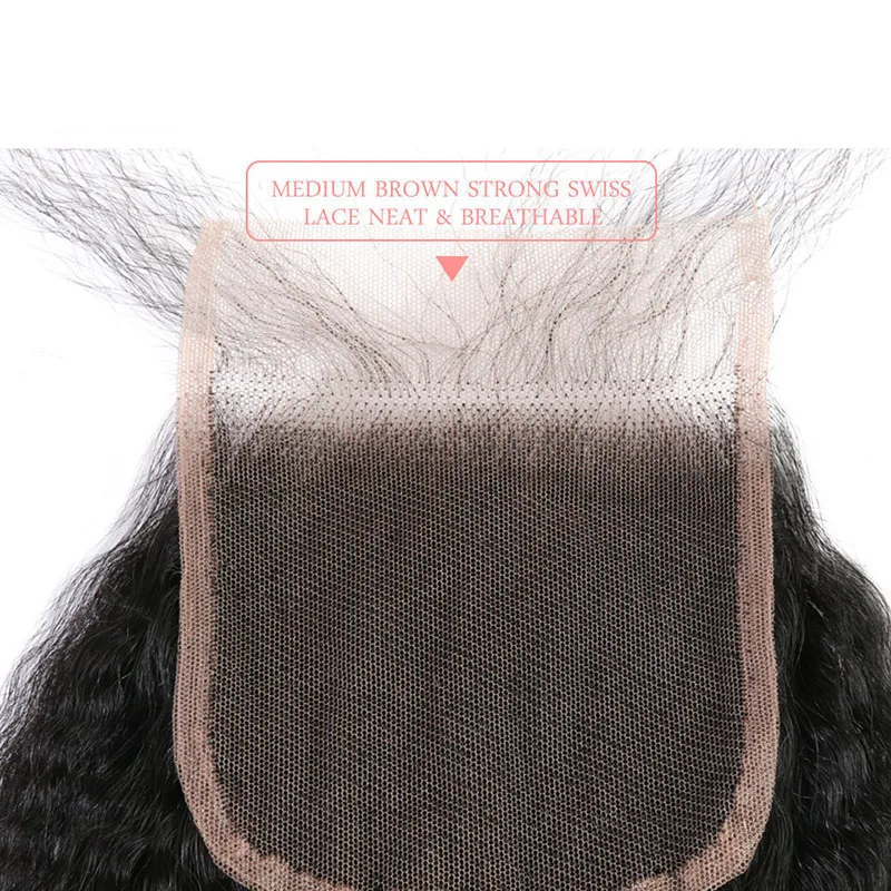 Addbeauty Human Hair Closure Kinky Straight 5x5 Remy Lace For Black Women Brazilian 10-20 Inches | Шиньоны и парики