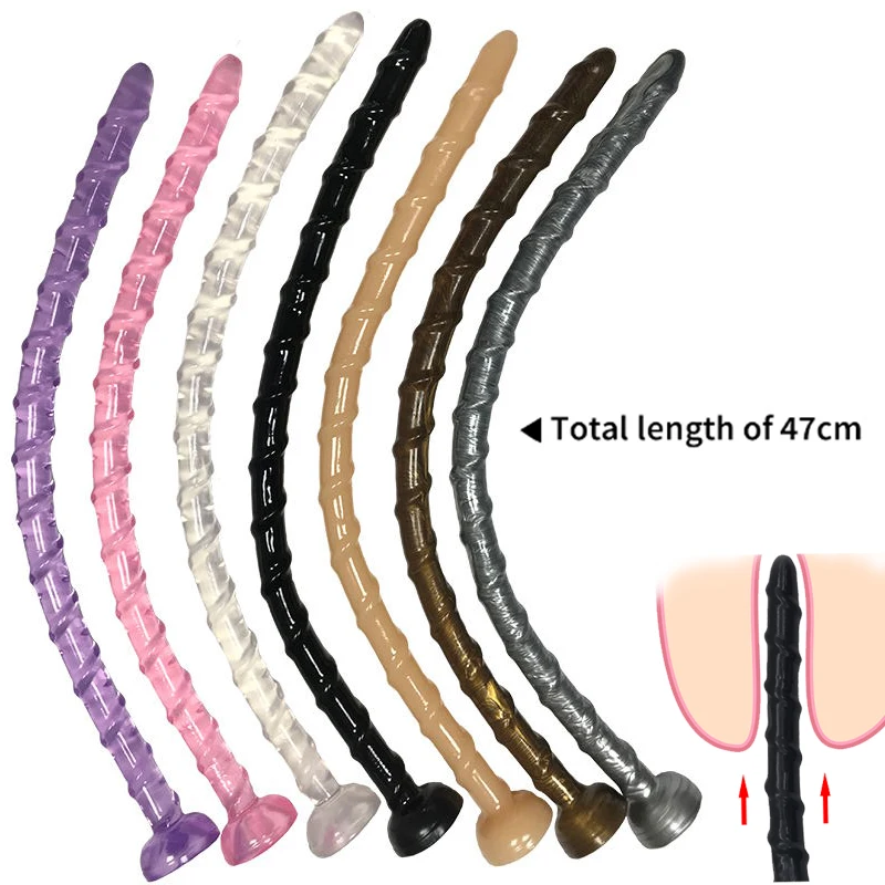 Ультрадлинный фаллоимитатор 47 см анальная пробка с присоской интимные игрушки