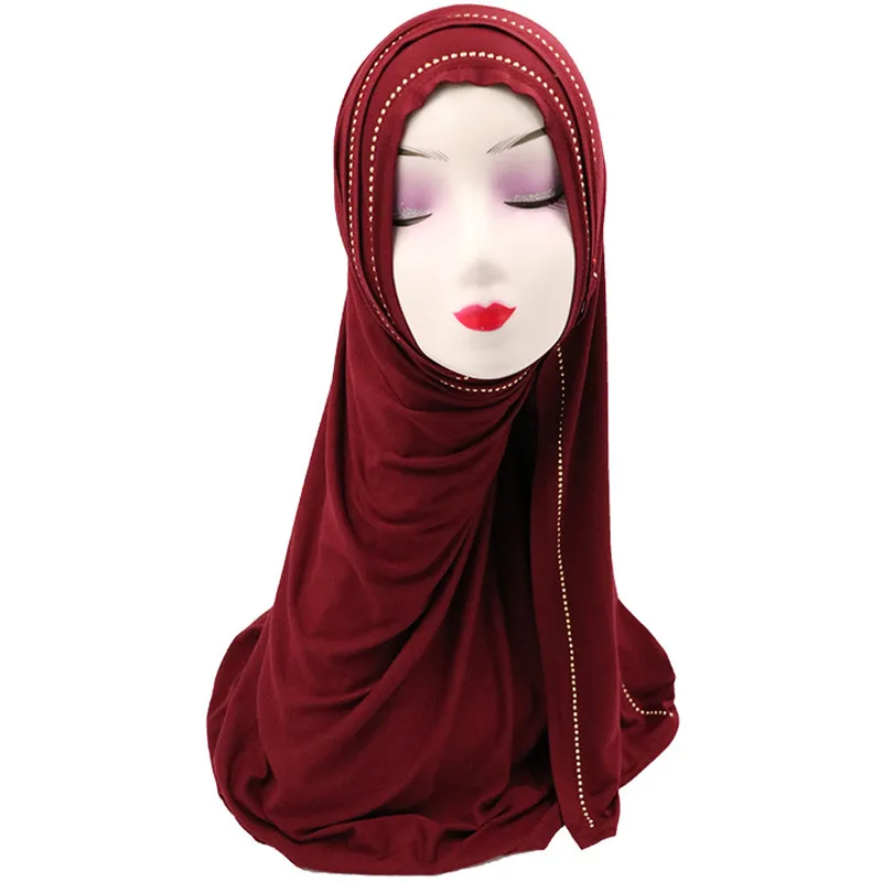 Мусульманский женский трикотаж хиджаб шарф femme Мягкий головной платок foulard musulman