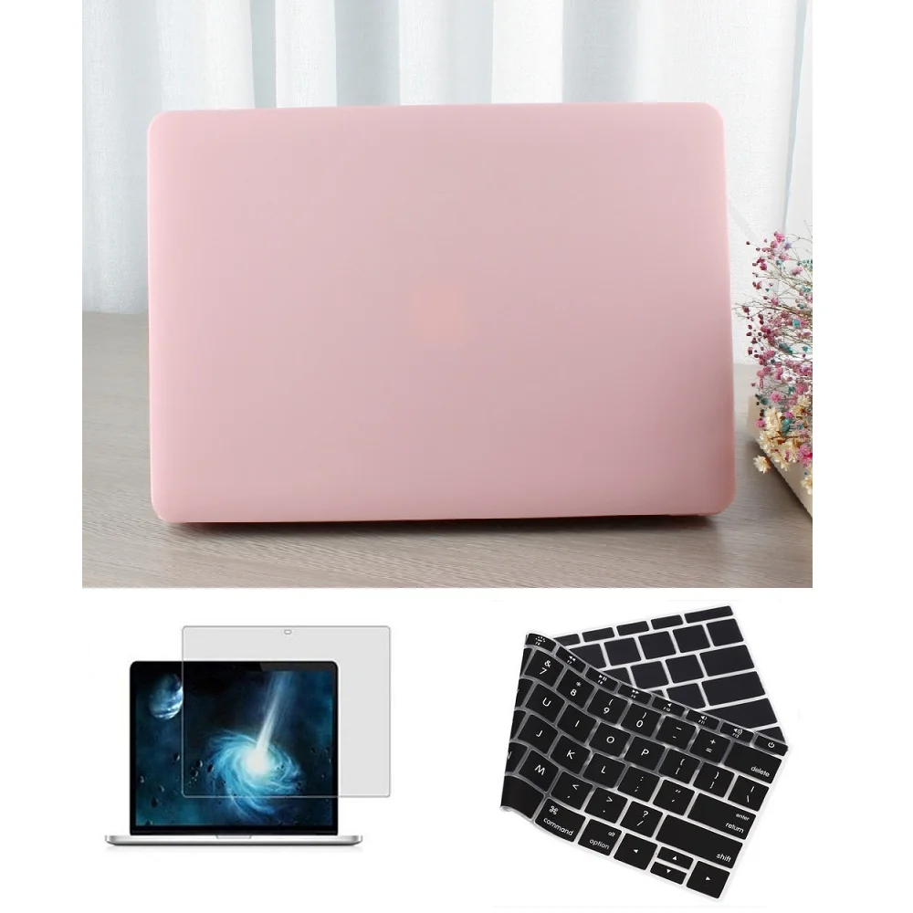 peach pink Матовый чехол для ноутбука+ Защитная пленка(подарок)+ чехол для клавиатуры(подарок) для Apple Macbook Pro retina Air Touch Bar 11 12 13 15 дюймов - Цвет: peach pink