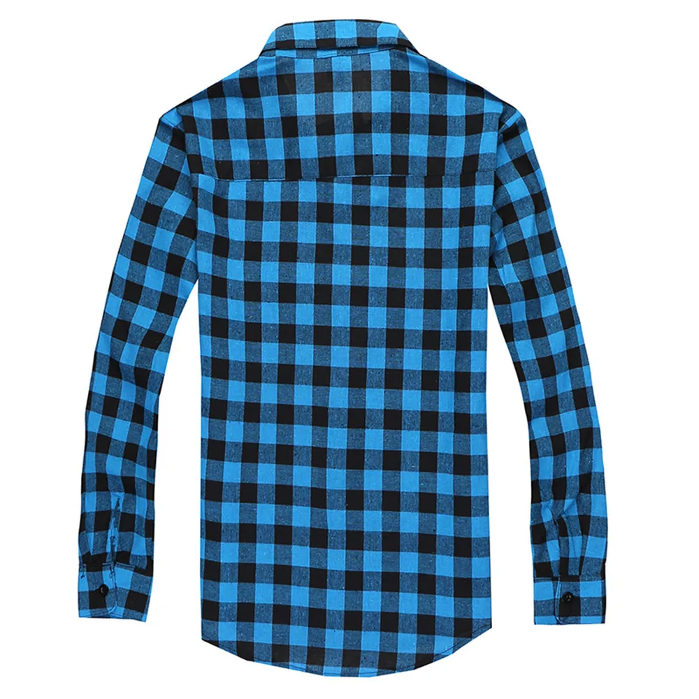 Men Plaid Shirt Camisas Social Autumn Men's Fashion Long-sleeved Male Button Down Casual Check | Мужская одежда
