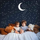 Звезда созвездия с большой луной настенные наклейки детская спальня декор пространство детская астрономическая фотография DW8930