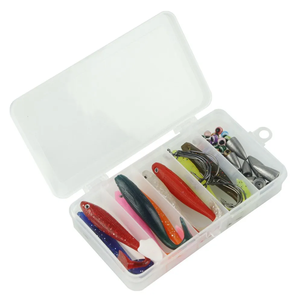 

50Pcs/Set Fishing Rigs Accessories Kit Soft Lures Beads Hooks Carp Tackle Box