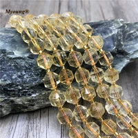 natural citrines loose stone beadsyellow crystal quartz faceted round birthstone beads for necklace bracelet making my210460