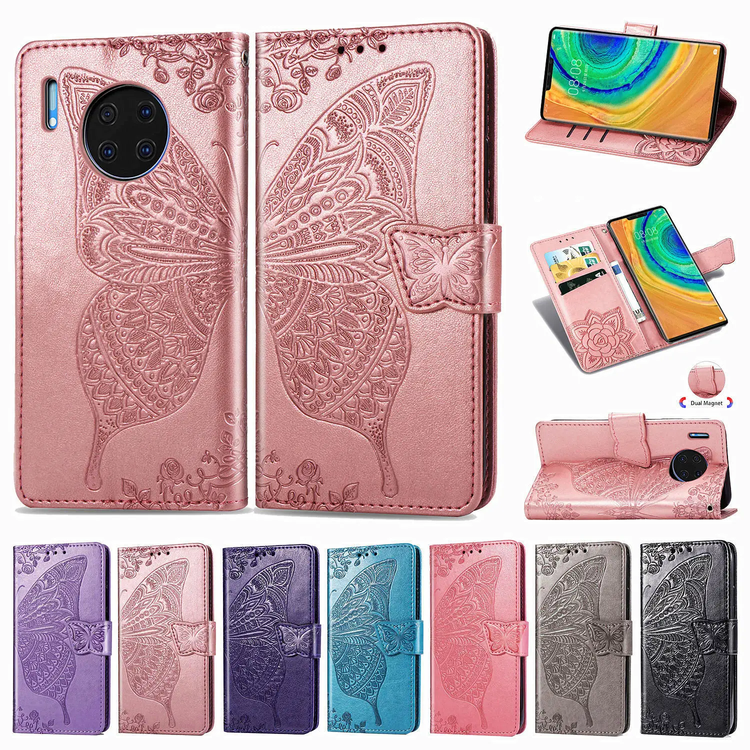 Кожаный чехол Бумажник для телефона Huawei Honor 7A 7C 9X Pro 10 20 Y5 Y6 Y7 Y9 Prime 2019 P20 P30 Lite Mate 30 Nove 4