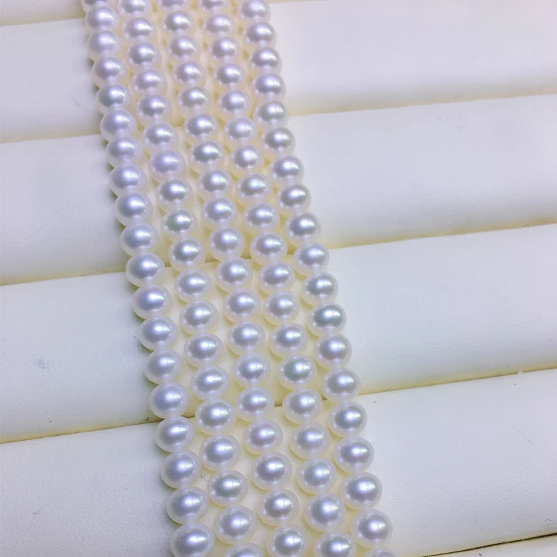 

Freshwater Pearl necklace Round shape with Size 5-5.5mm great lusterfor Jewelry DIY loose pearl strands