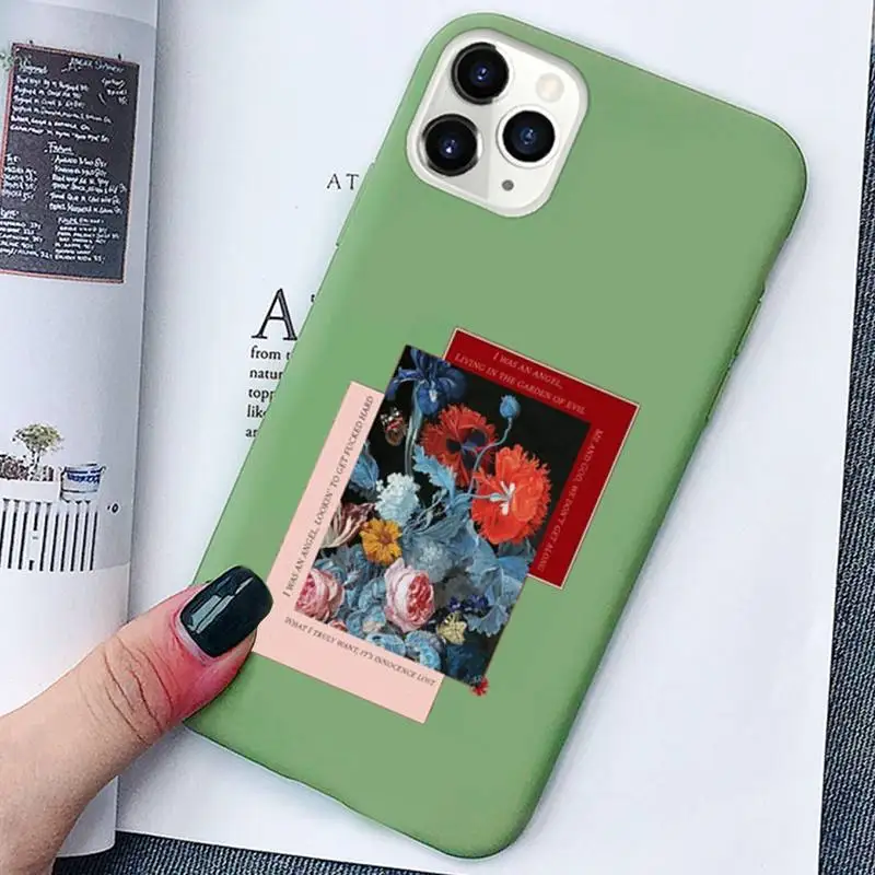 

Landscape Phone Case Green Silicone For Iphone 6 7 8 11 12 plus XR X XS SE2020 11/12PRO Max Cases