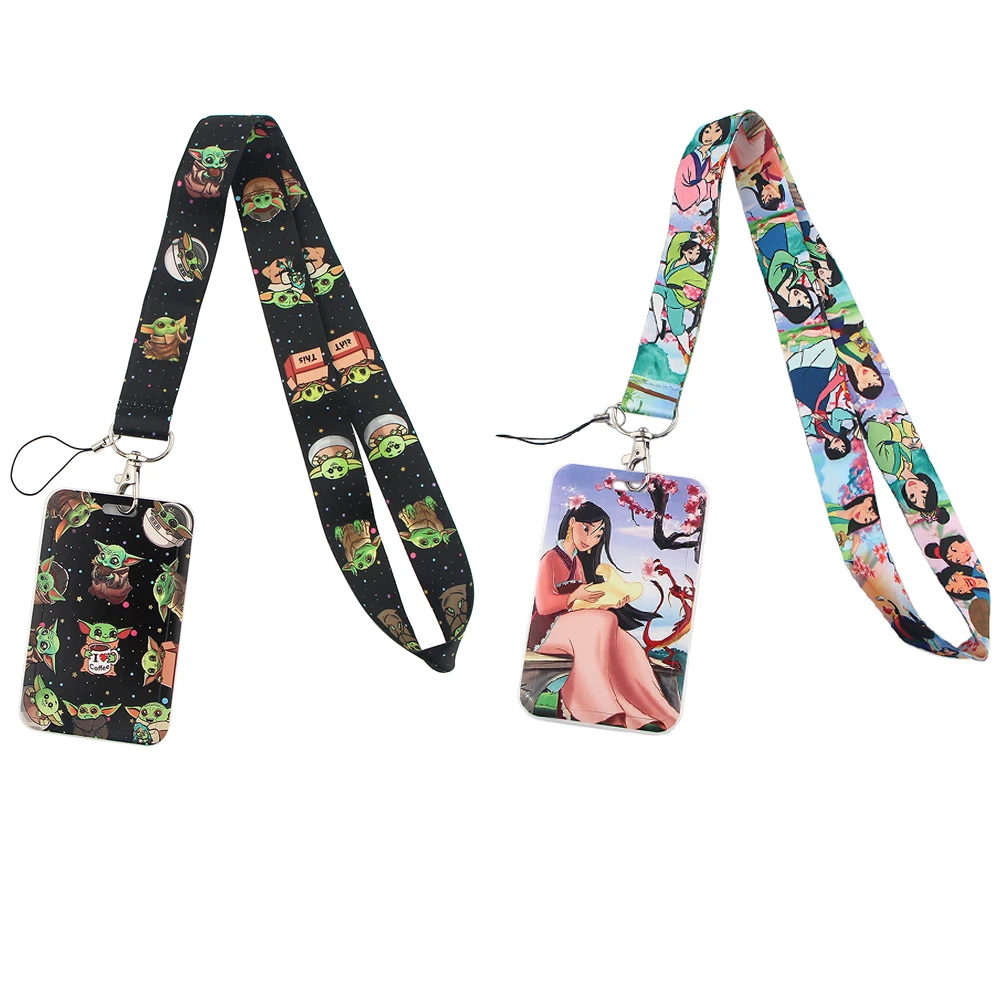 cb1023 cute alien women lanyard card holder student hanging neck phone lanyard badge subway access card holder accessories free global shipping