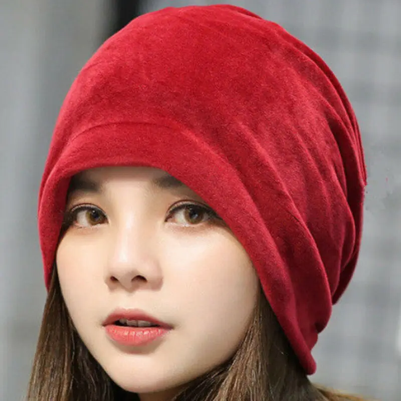 

Women Autumn Winter Oversized Beanies Hats Velvet Suede Warm Slouch Beanie Hat Cap Skateboard hedging cap bayan apka kadife