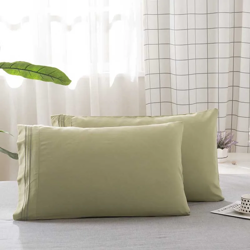 2pcs/pair Solid Color Pillow Cases 100% Polyester White Black Grey Pillowcases Brief Style Case Cover | Дом и сад