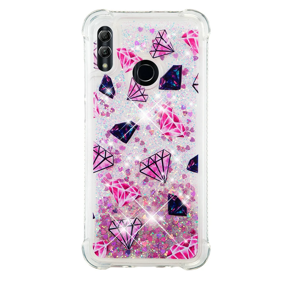 Crystal Block Блестящий Жидкий чехол с блестками для huawei Honor 10 Lite mate 20 Pro P30 Pro P20 P10 P9 P8 Lite P Smart Quicksand чехлы - Цвет: Crystal Block
