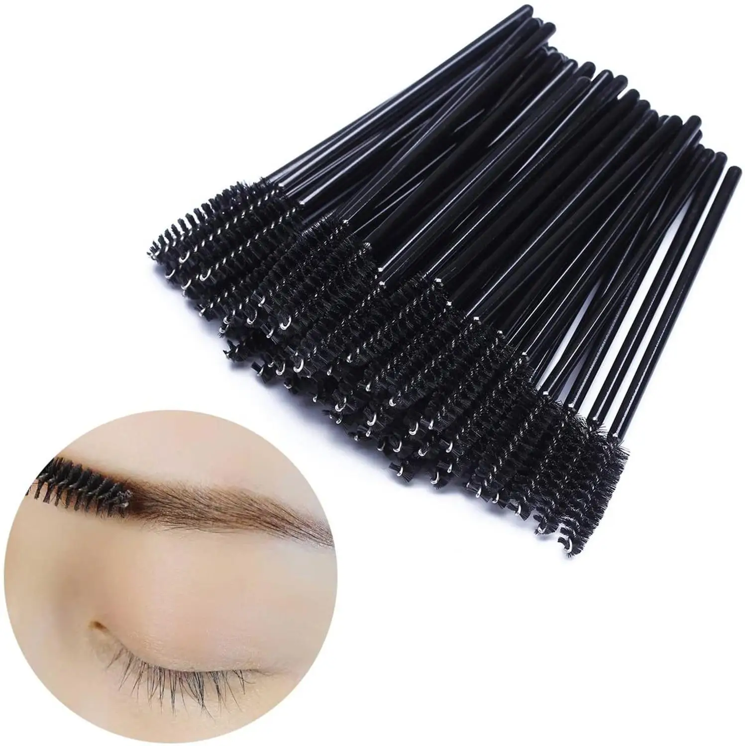 Палочки для туши и блеска губ одноразовые аппликаторы макияжа 1000 черные набор