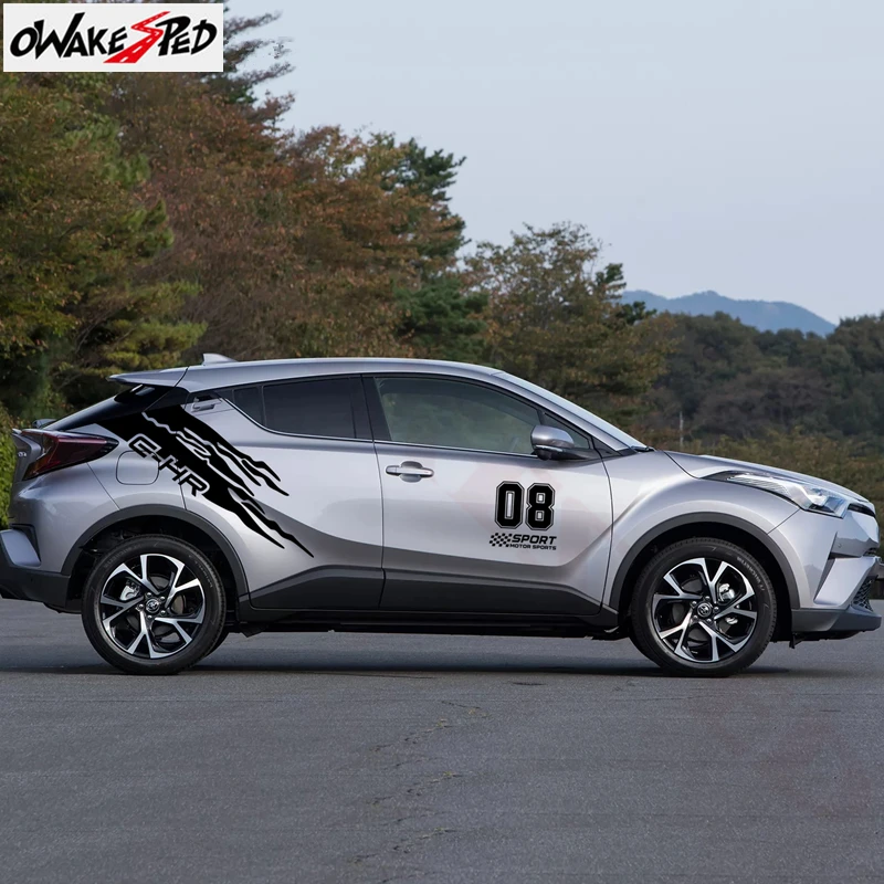 1 Набор стильных наклеек для дверей автомобиля с обеих сторон для-Toyota C-HR C HR