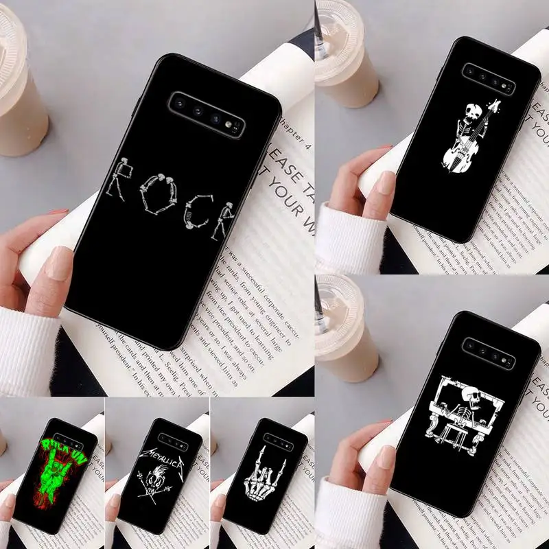 Чехол для телефона Rock roll с изображением черепа Samsung Galaxy A50 A30 A71 A40 S10E A60 A50s A30s Note 8 9 S10