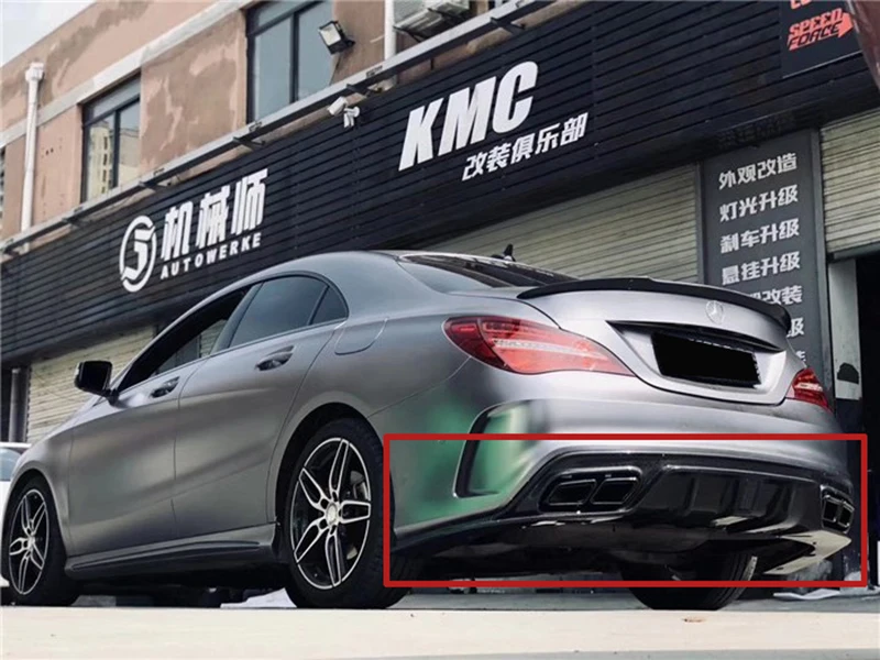 OLOTDI углеродного волокна задняя губа спойлер диффузор сплиттер для Mercedes Benz W117 C117