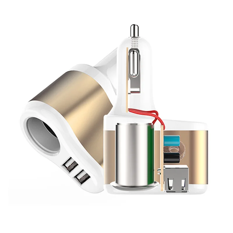 Устройство для автомобиля с двумя портами USB для зарядки для мобильного телефона, планшета, автомобильный-Зарядное устройство с двойным USB адаптер с указателем светильник сигареты светильник er разъем