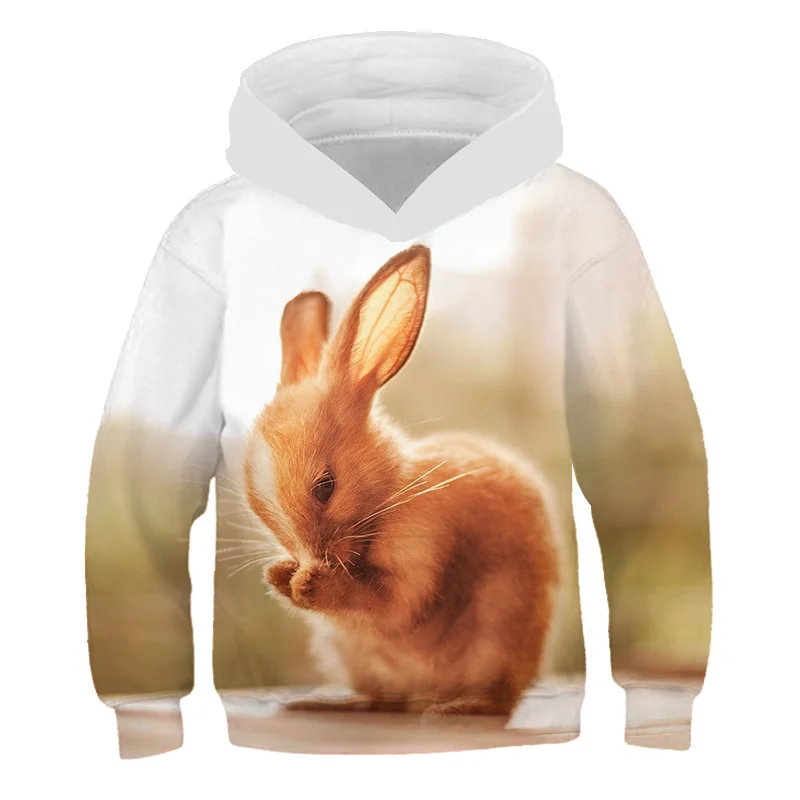 

New rabbit hoodie 3D cartoon anime boys and girls, children's fashion casual, stylish personality sweatshirt 2021 plus size top