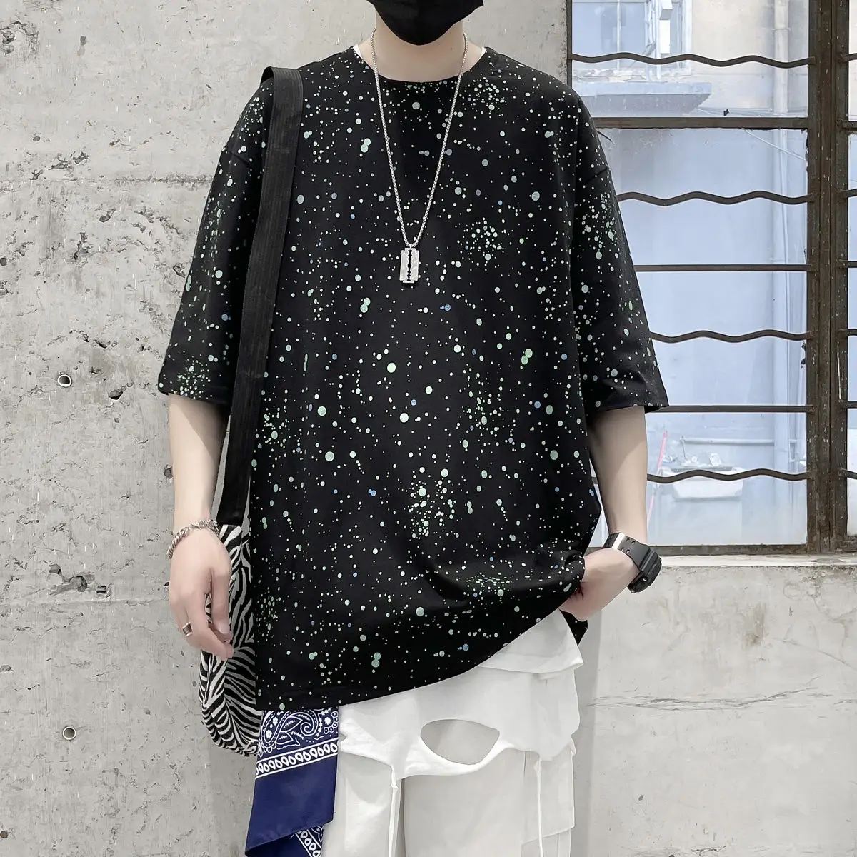 

Men's short-sleeved T-shirts 2021 summer new round neck printing loose casual T-shirt large size M-5XL campus youth men clothing