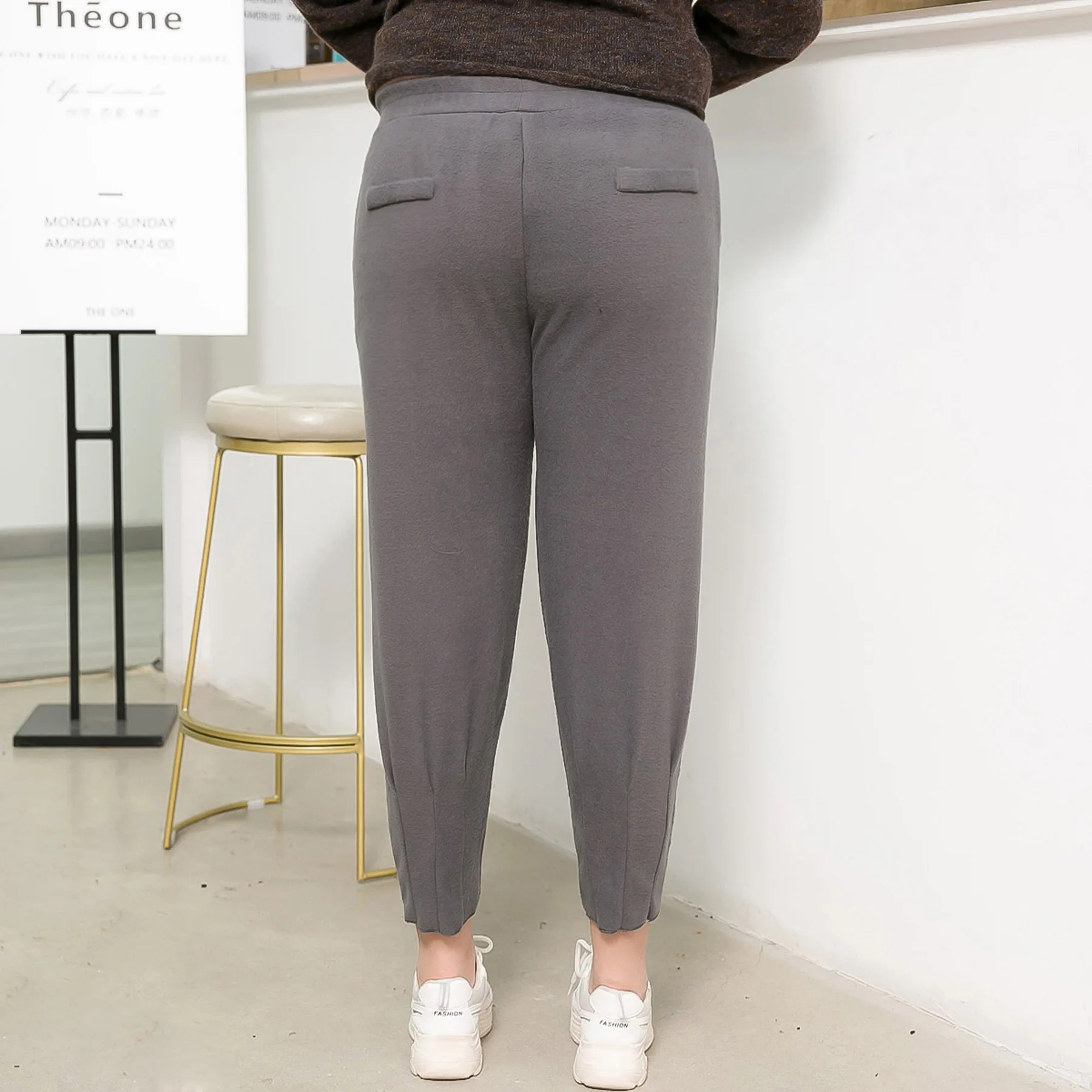 Женские шаровары осенне зимнего размера плюс шерстяные брюки до щиколотки