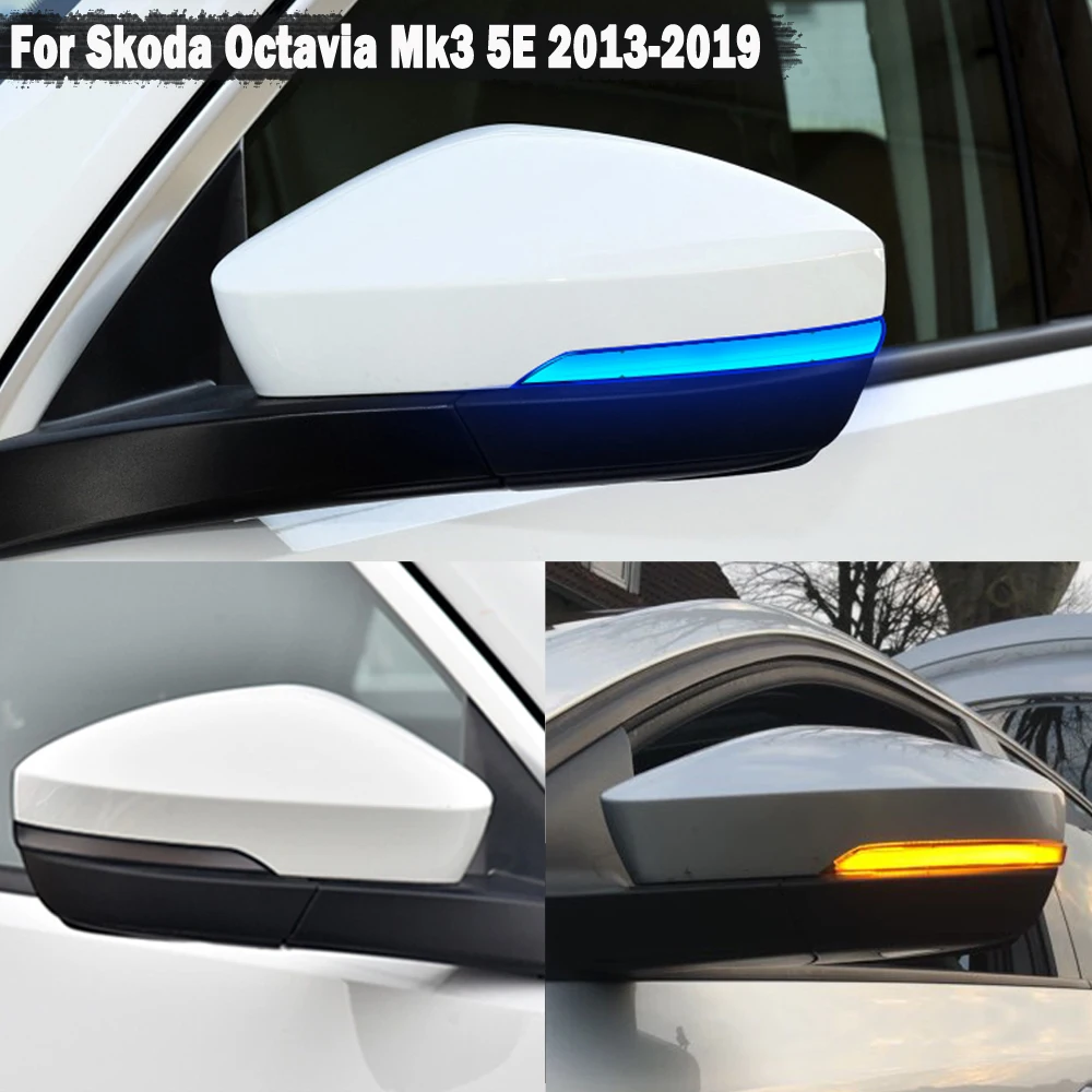 

Rearview Mirror Blinker Indicator LED Dynamic Turn Signal Light For Skoda Octavia Mk3 A7 5E 2013 2014 2015 2016 2017 2018 2019