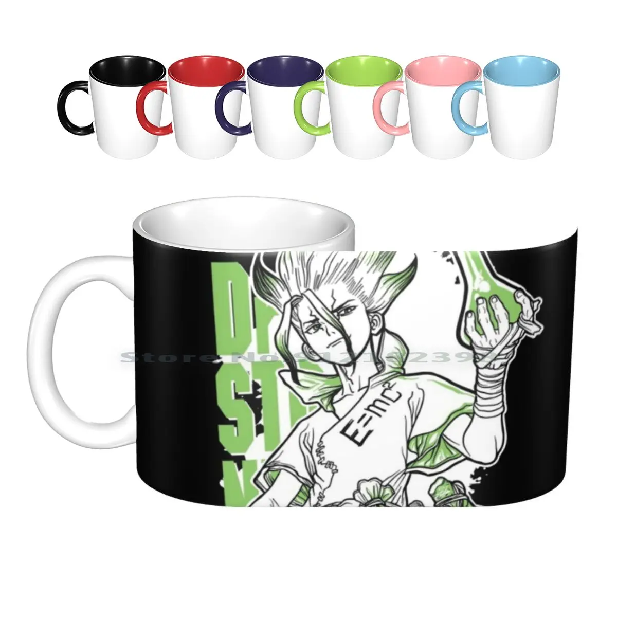 

Керамические кружки Stone Scientific, кофейные чашки, Кружка для молока и чая, кружка Dr Stone Senku Kohaku, креативный тренд, винтажная Подарочная бутылка, ч...