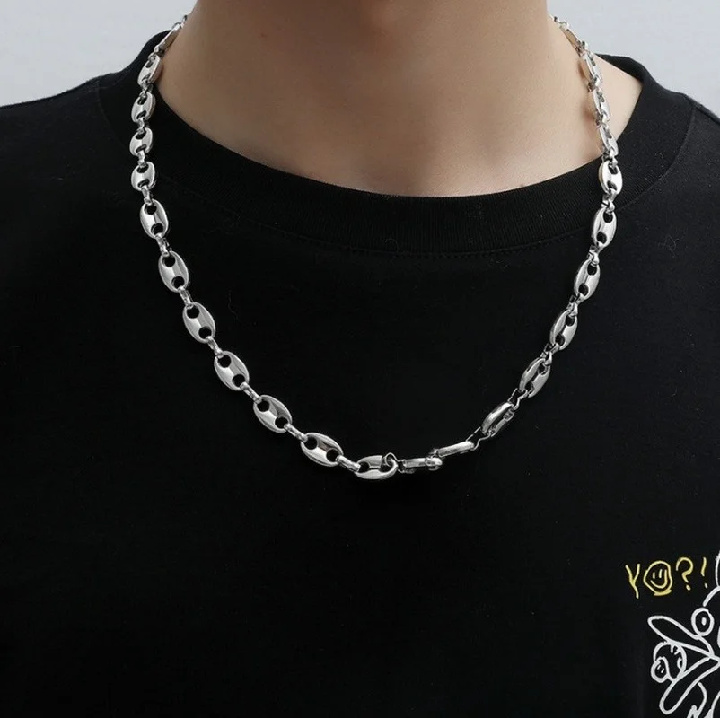 

Men's Chain Necklace Coffee Beans Necklaces and Bracelets Men's Hip Hop Punk Jewelry