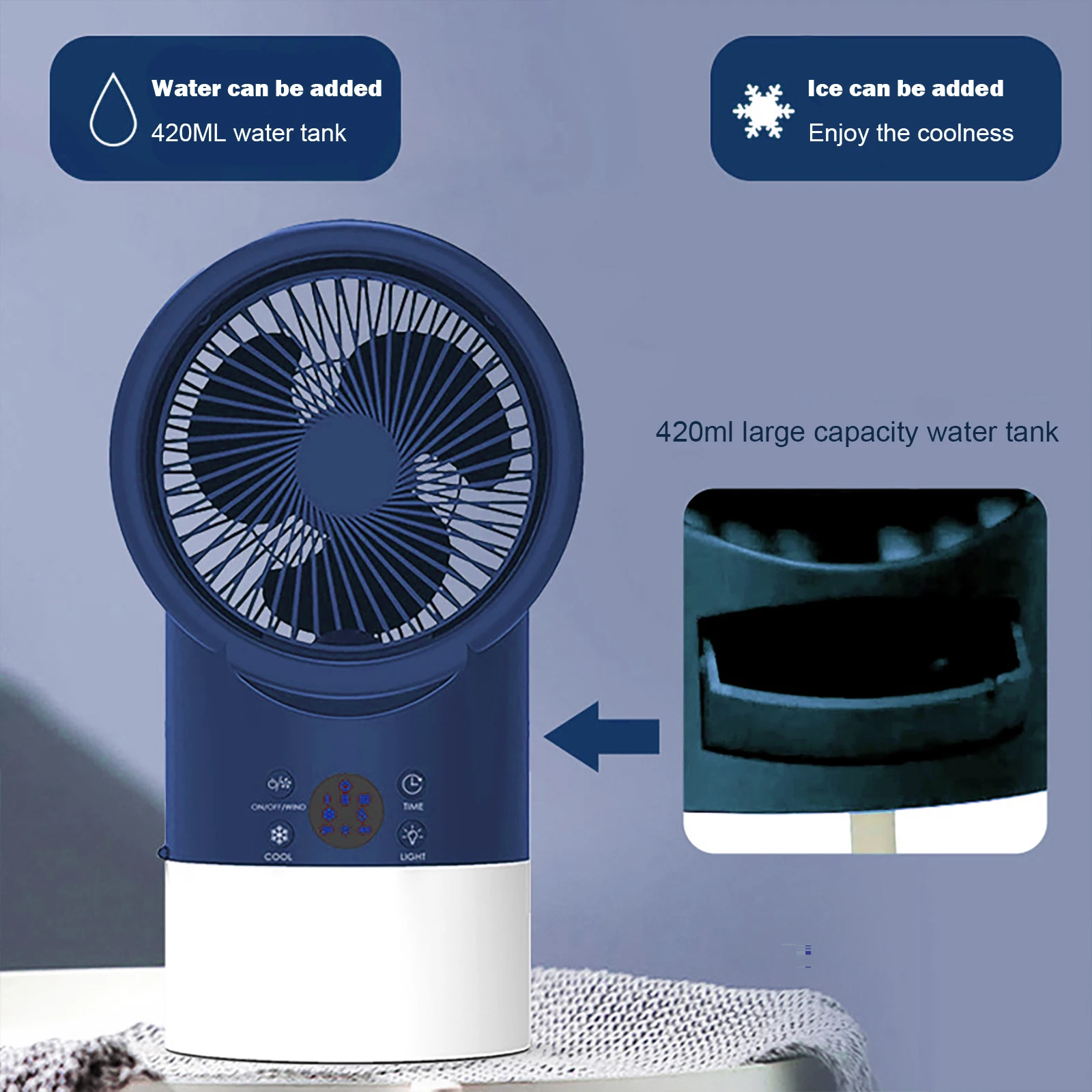 

USB Mini Fan Electric Portable Small Air Cooler LED Household Conditioner Electrical Appliances Desktop Ventilado