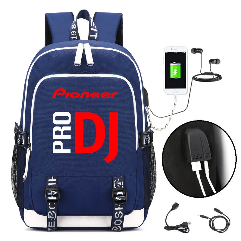 Pioneer DJ PRO черный рюкзак для ноутбука USB школьные сумки подростков мальчиков и