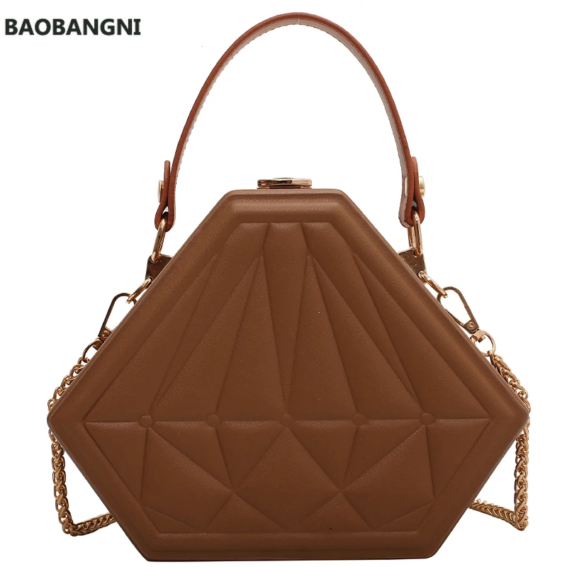 Diamond shape Small Tote bag Winter New High-quality PU Leather Women's Designer Handbag Chain Shoulder Messenger Bag
