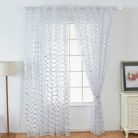 new stamping curtain tulle for living room vertical curtains gold silver geometric printed tulle home decor curtain cortinas